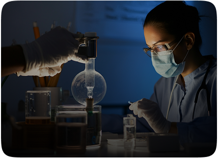 Research scene in a scientific laboratory environment